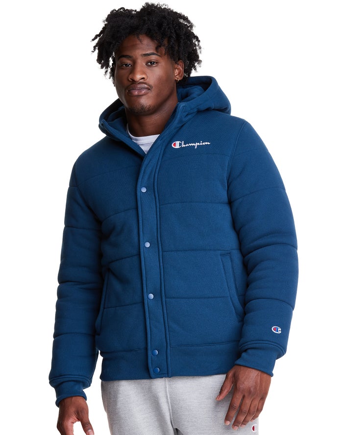 Champion sweater fleece clearance mens puffer jacket 90